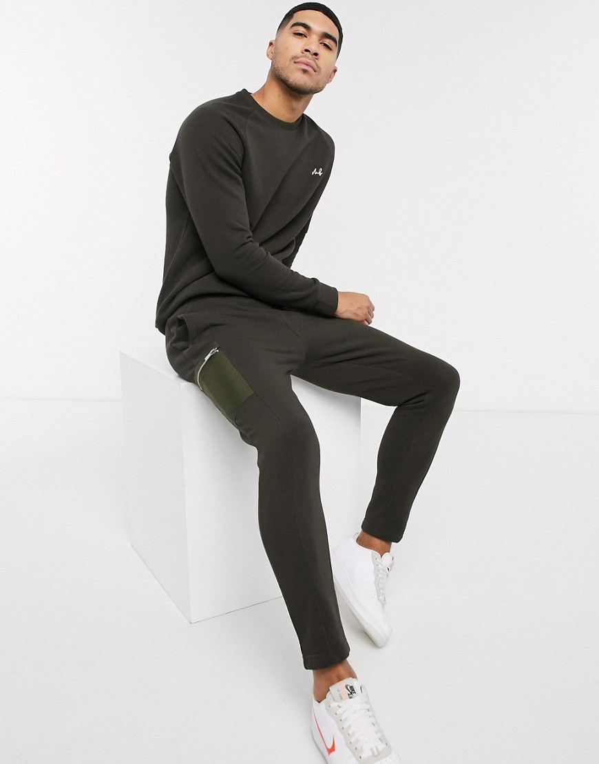 Burton Menswear - MB Collection - Utility joggingbroek in kaki-Groen