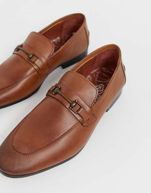 Burton Menswear - Mocassini in pelle cuoio con morso, 3 di 4