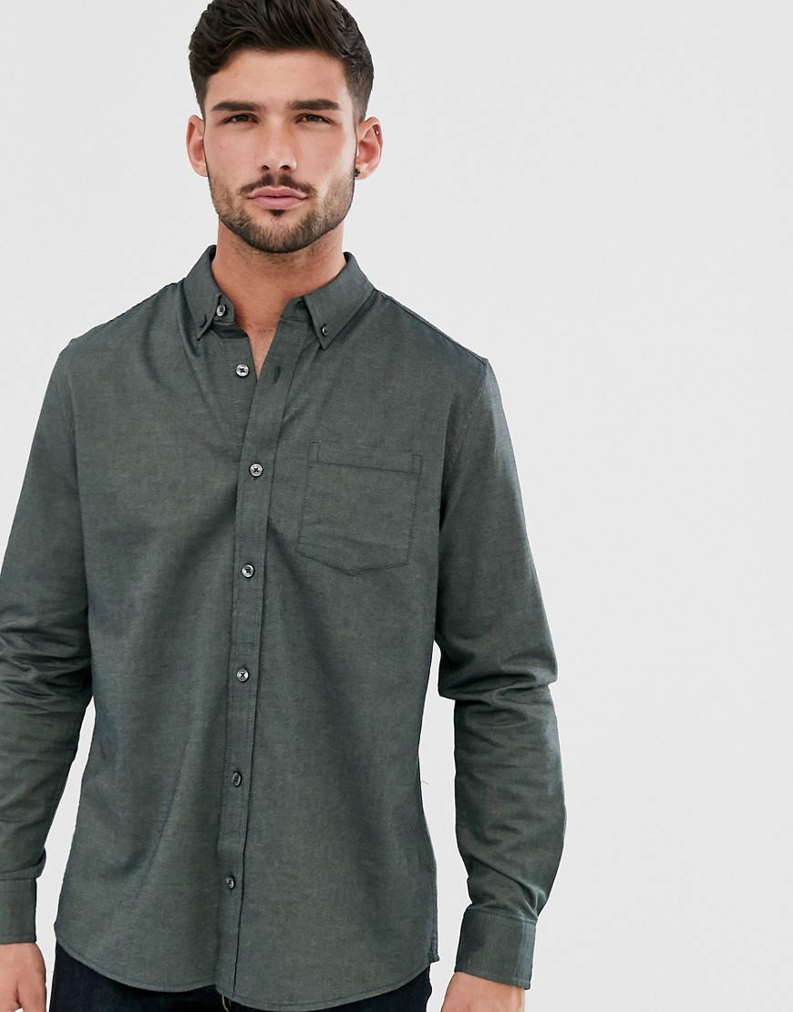 Burton Menswear – Mörkgrön oxfordskjorta