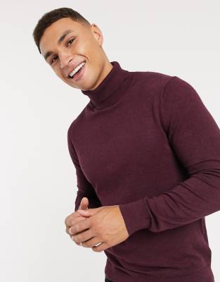 maroon polo neck jumper