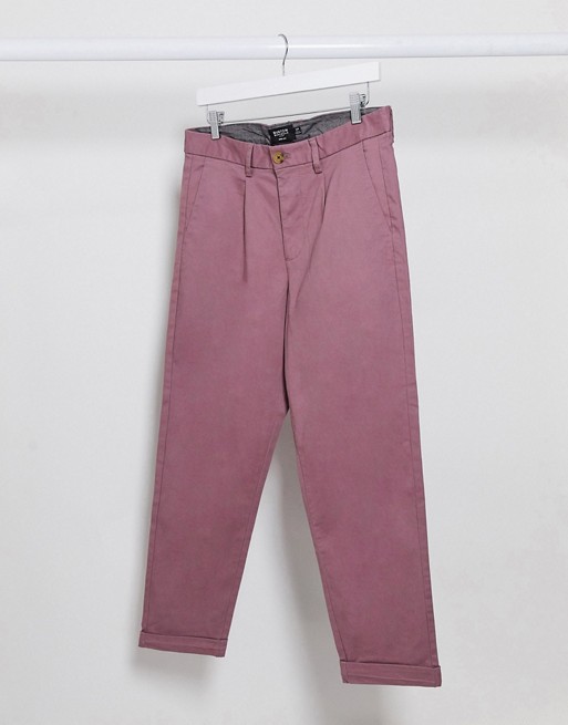 Burton Menswear organic wide leg chinos in pink