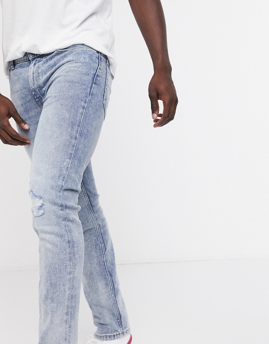 Burton Menswear - Original - Slim-fit jeans van biologisch katoen in vervaagde groene wash-Blauw