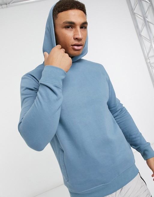 Burton Menswear overhead hoodie in mid blue