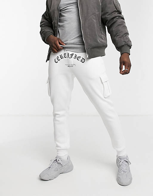 Burton Menswear oversized joggers in white | ASOS