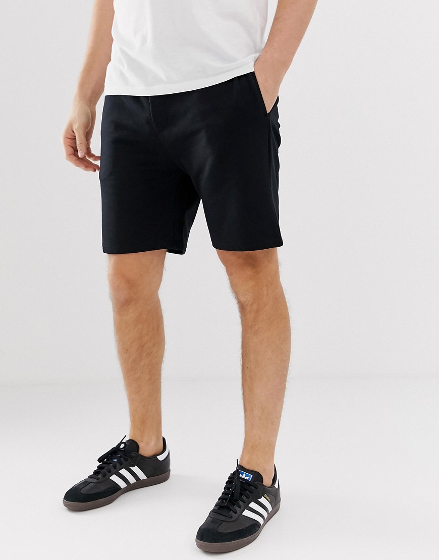 Burton Menswear - Pantaloncini neri in jersey-Nero