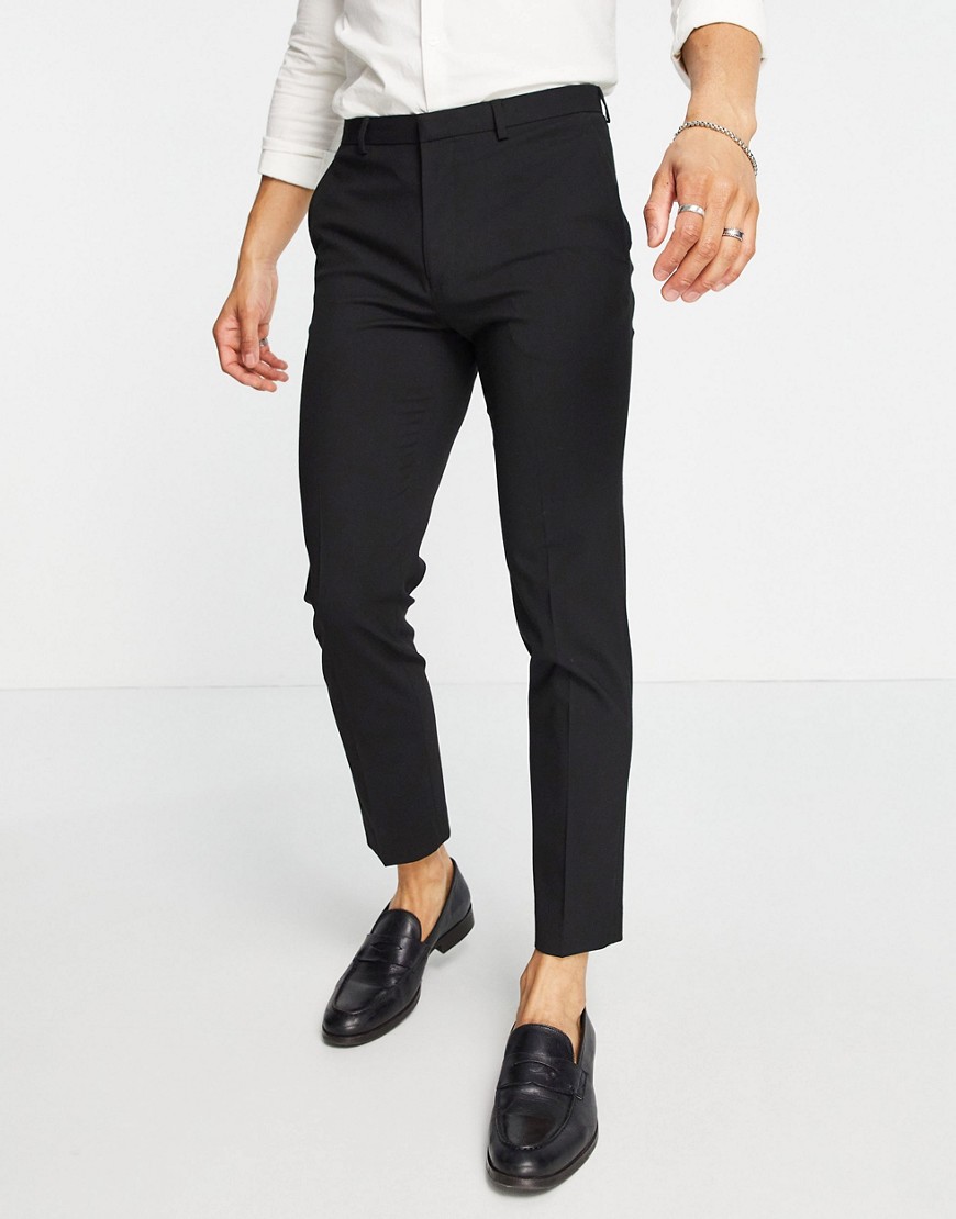 burton menswear - pantaloni da abito skinny neri - black-nero
