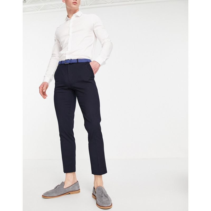 iWs1U Pantaloni da abito Burton Menswear - Pantaloni skinny da abito in tessuto riciclato blu navy