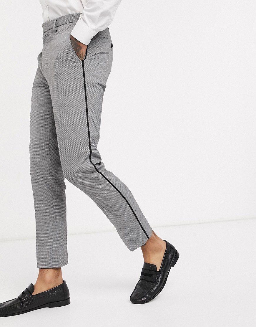 Burton Menswear - Pantaloni skinny grigi con riga laterale-Grigio