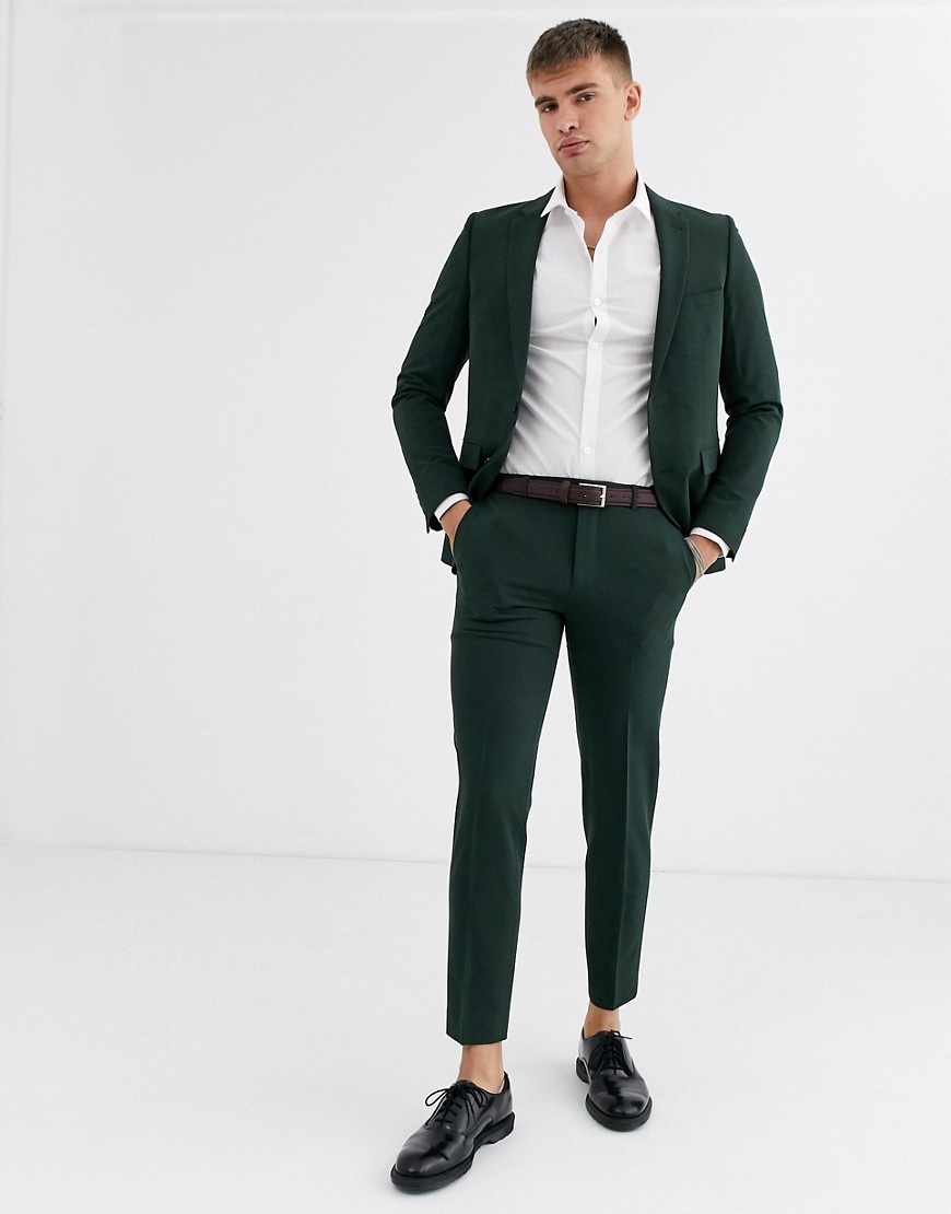Burton Menswear - Pantaloni skinny verdi da abito-Verde