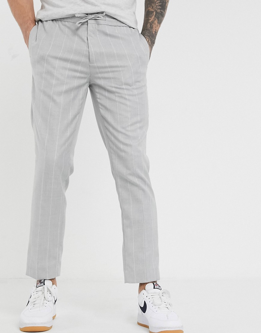 Burton Menswear - Pantaloni slim grigio chiaro rigato