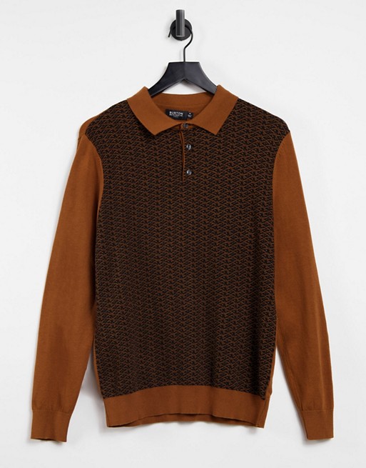 Burton Menswear polo in brown