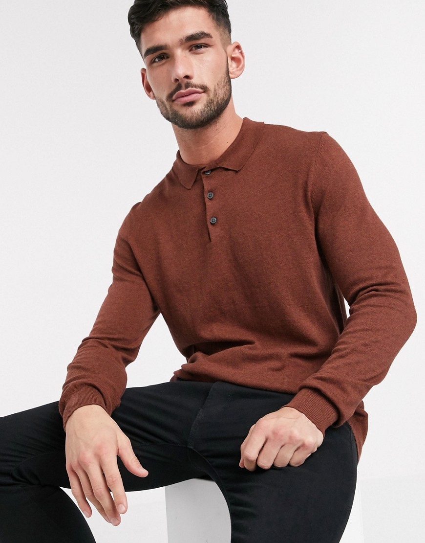 Burton Menswear - Polo in roodbruin