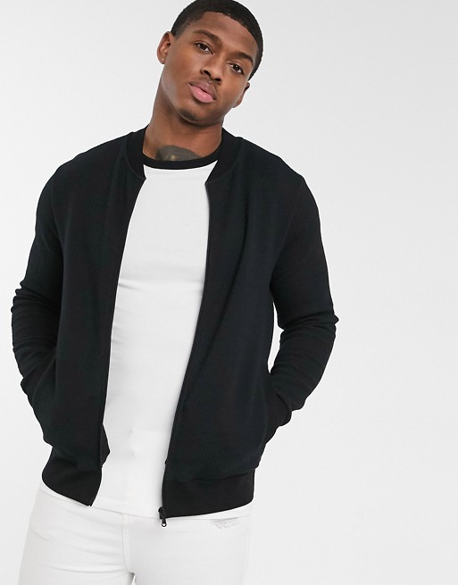 Burton Menswear quilted bomber in black