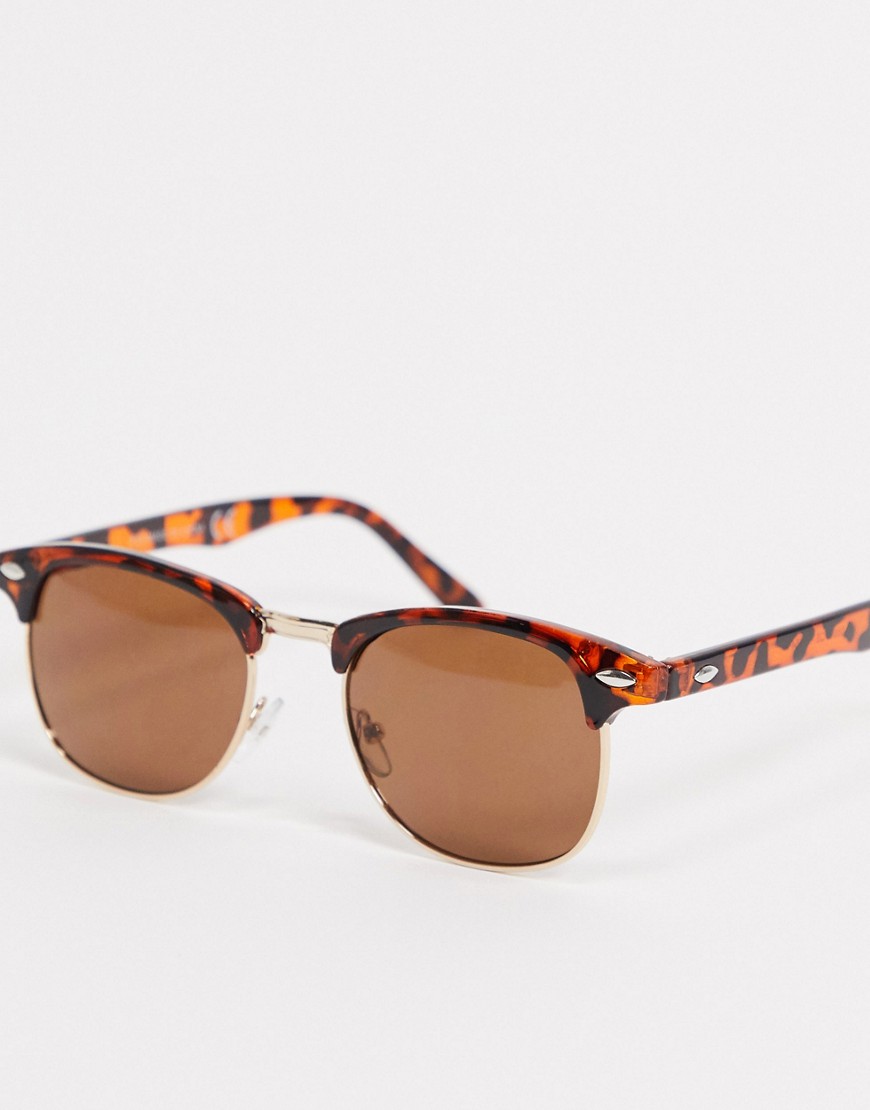 Burton Menswear - Retro zonnebril in tortoise-Bruin