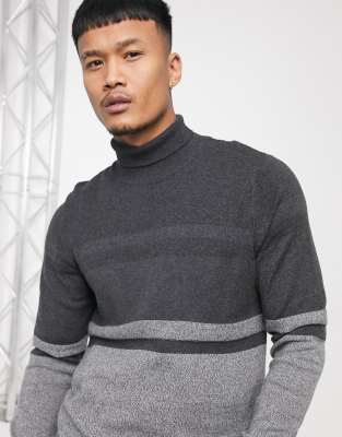 grey striped jumper
