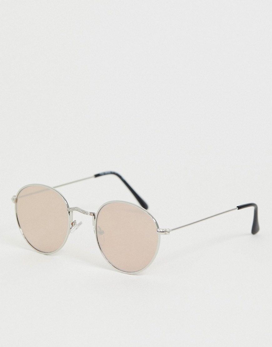 Burton Menswear round sunglasses in silver