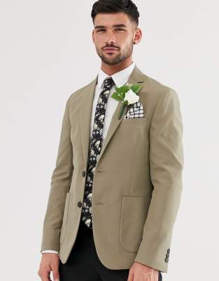 Burton Menswear – Sandfärgad tunn kavaj