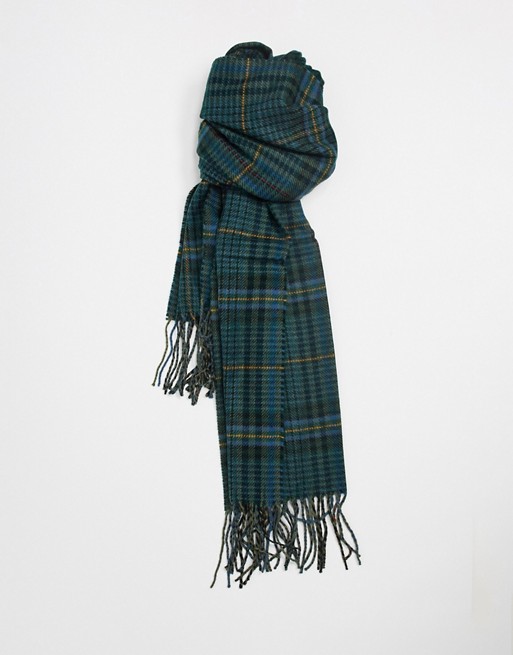 Burton Menswear scarf in green tartan