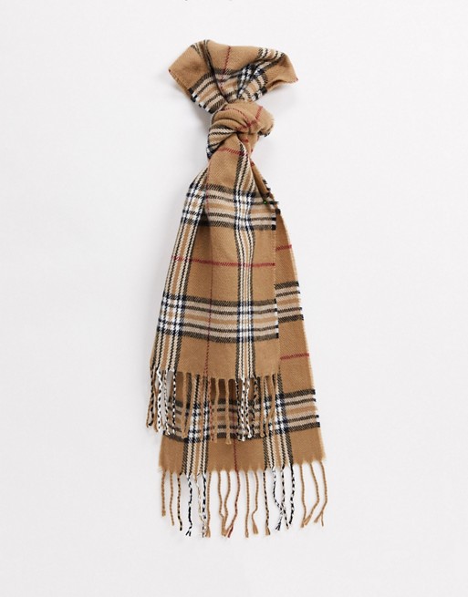 Burton Menswear scarf in stone check