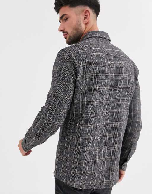 Burton Menswear shirt in grey check, 2 of 4