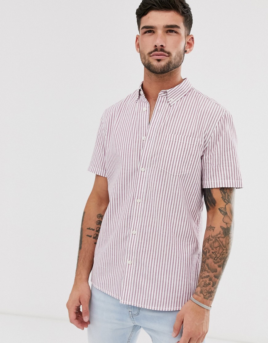 Burton Menswear shirt in pink and white stripe