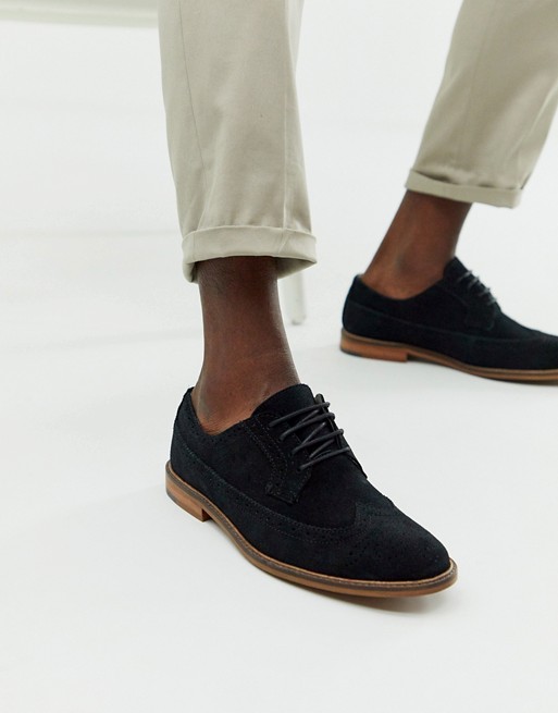 Burton Menswear shoe in black suede | ASOS