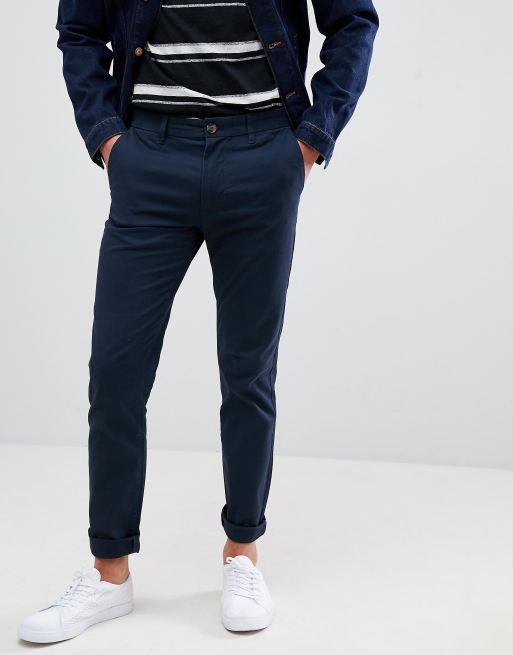 Burton Menswear skinny fit chinos in navy | ASOS