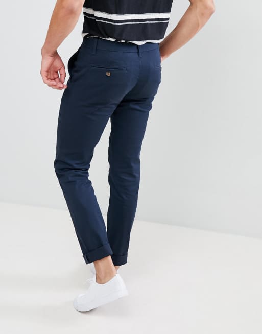 Navy slim fit chinos hot sale mens