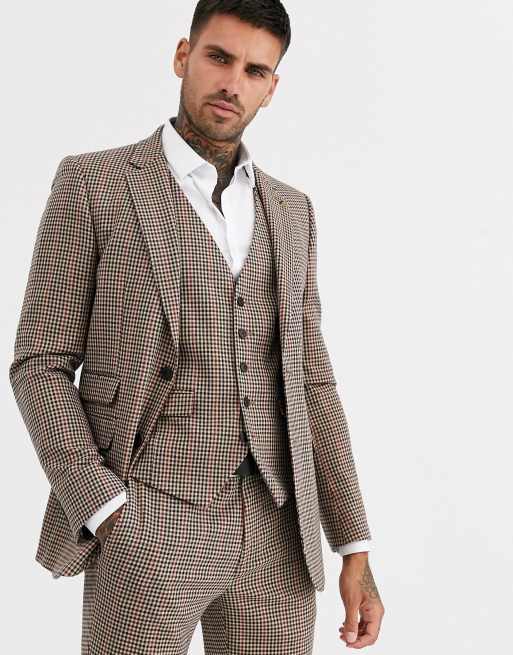 Burton Menswear - Skinny-fit kostuum met opvallende ruit, 3 van 4