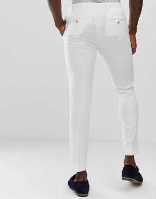 skinny fit linen pants