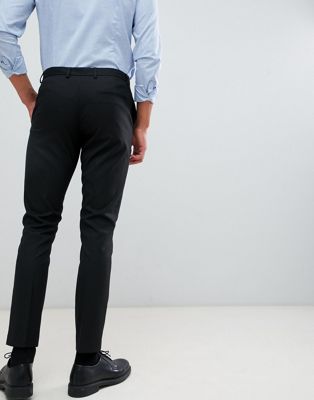 skinny fit black trousers