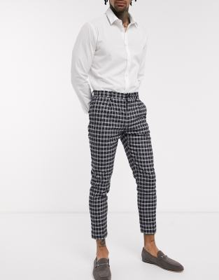 black and white tartan pants