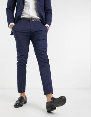 navy skinny fit trousers