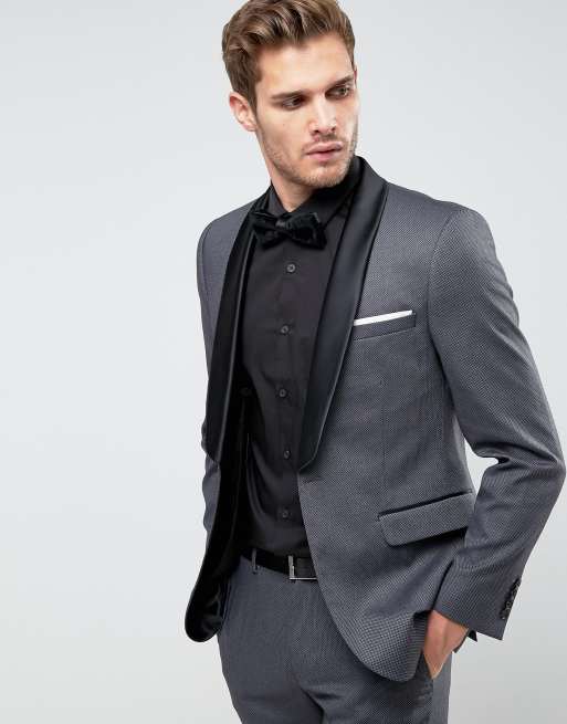 Burton Menswear Skinny Tuxedo in Grey ASOS