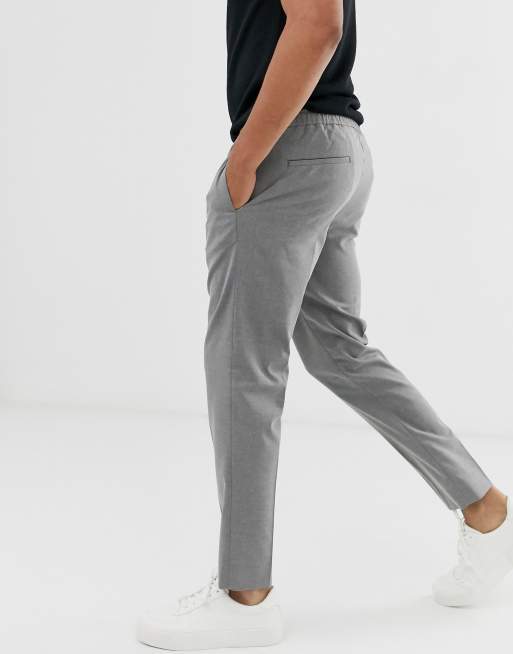 Burton Menswear slim drawstring trousers in grey