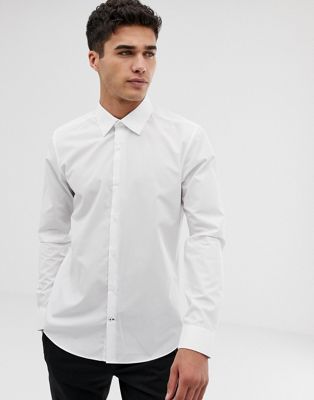 Burton Menswear Slim Fit Shirt In White 