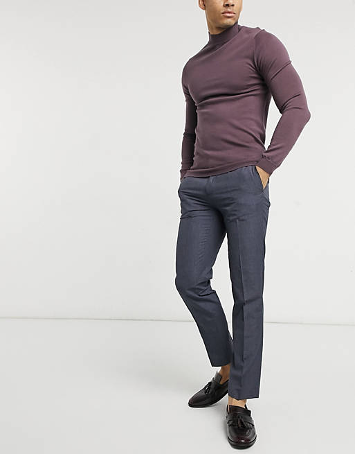 Burton Menswear slim fit smart trousers in navy