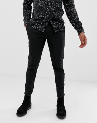 black velvet slim fit trousers