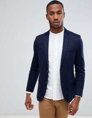 Burton Menswear slim jersey blazer in 