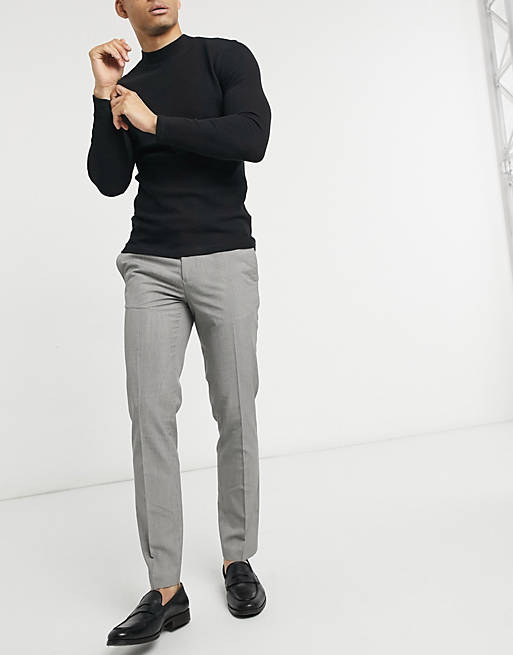 Burton Menswear slim smart trousers in brown dogtooth