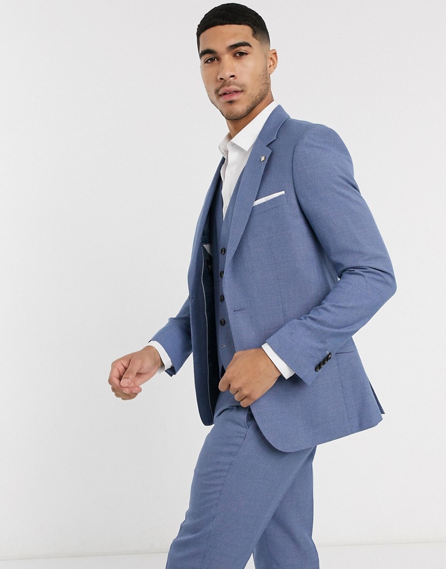 Burton Menswear slim suit jacket in light blue