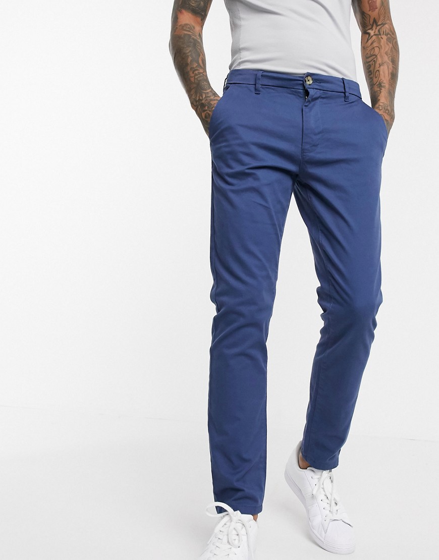 Burton Menswear - Smalle chino in denim blauw
