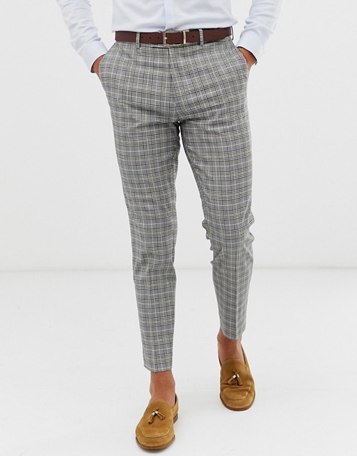 Burton Menswear smart trousers in brown heritage check | ASOS