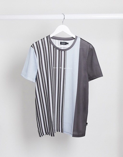 Burton Menswear striped t-shirt with LA print in navy