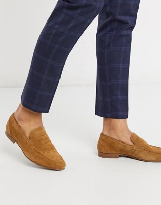 Burton Menswear suede loafers in tan | ASOS