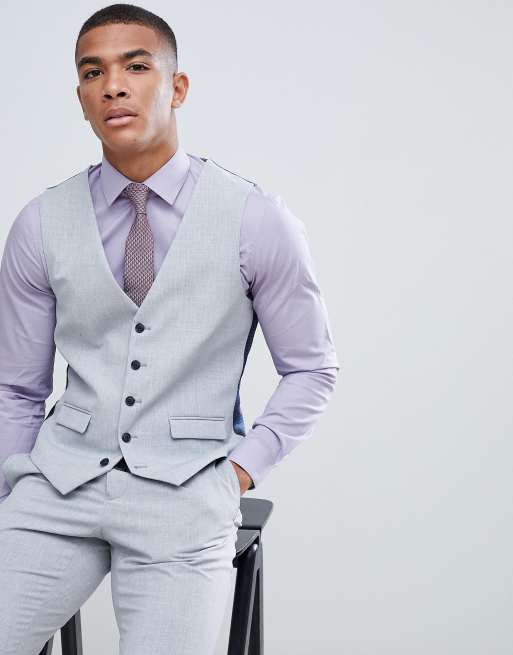 Mens light grey on sale waistcoat