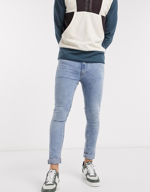 Burton Menswear super skinny jeans in bleached blue