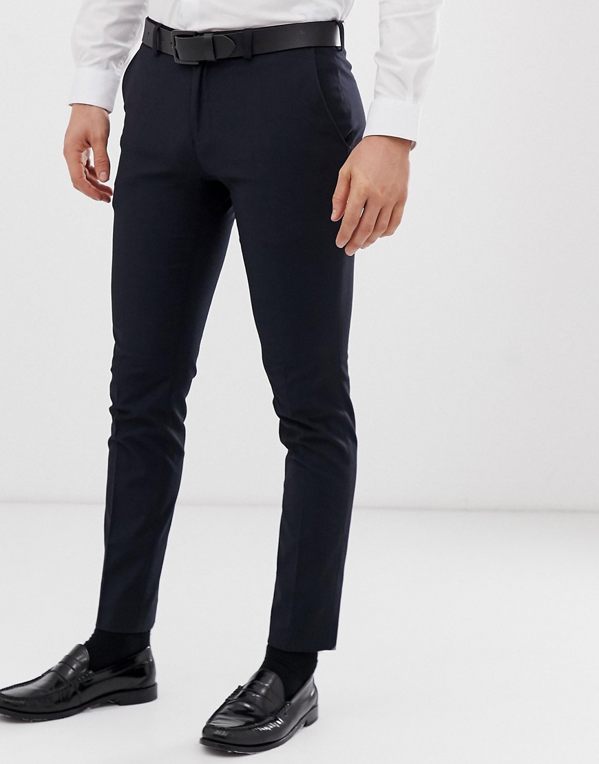 Burton Menswear - Supperskinny nette broek in marineblauw