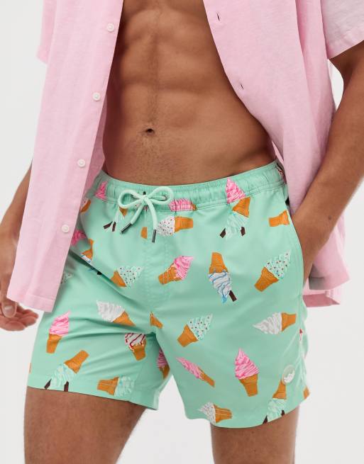 Burton Menswear swimshorts in ice green ASOS