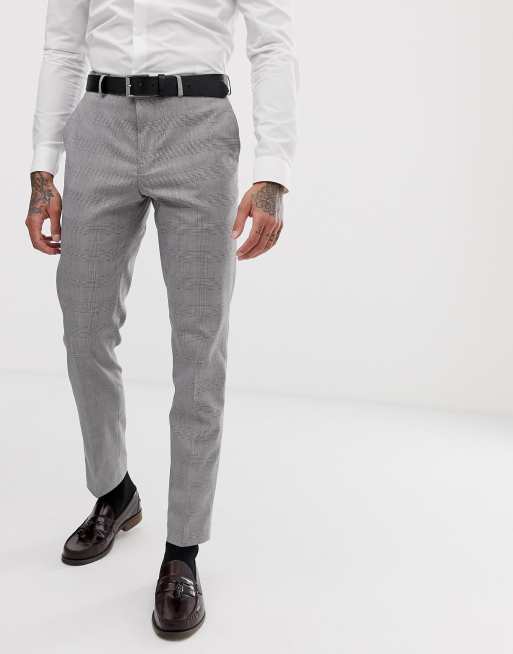 Burton Menswear – Szary obcisły garnitur w kratkę, 3 z 4